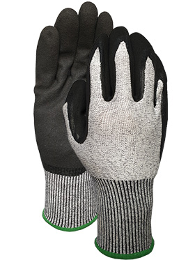 CUT3 black speckled liner with black nitrile sandy finish double dip glove
