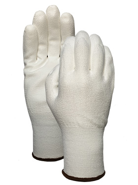 CUT 5 white speckled with White PU glove