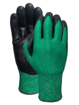 CUT 3  Green HPPE with black PU coating glove