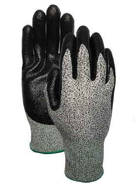 CUT 5 black speckled with nitrile  coating glove
