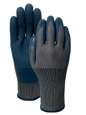 CUT 5 Gray speckled with  blue latex Glove