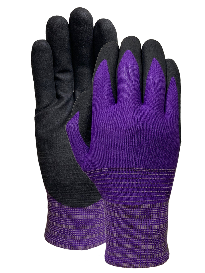 Purple nylon liner with black PUD sandy finish coating