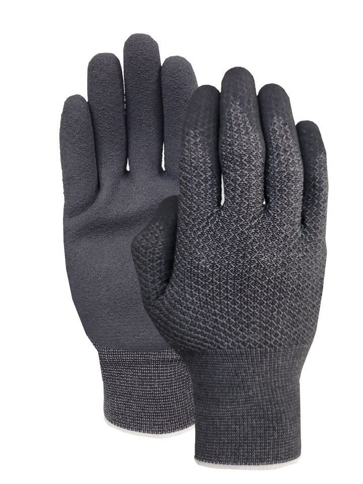 13G nylon elasticity feather liner with latex sandy finish palm coating glove