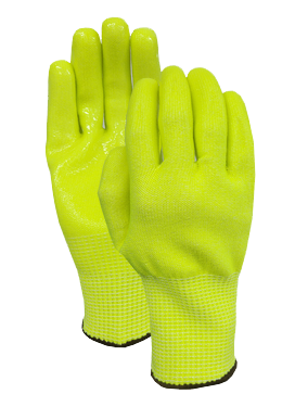 Cut D 13G HPPE/nylon/spandex liner+silicone palm coating glove
