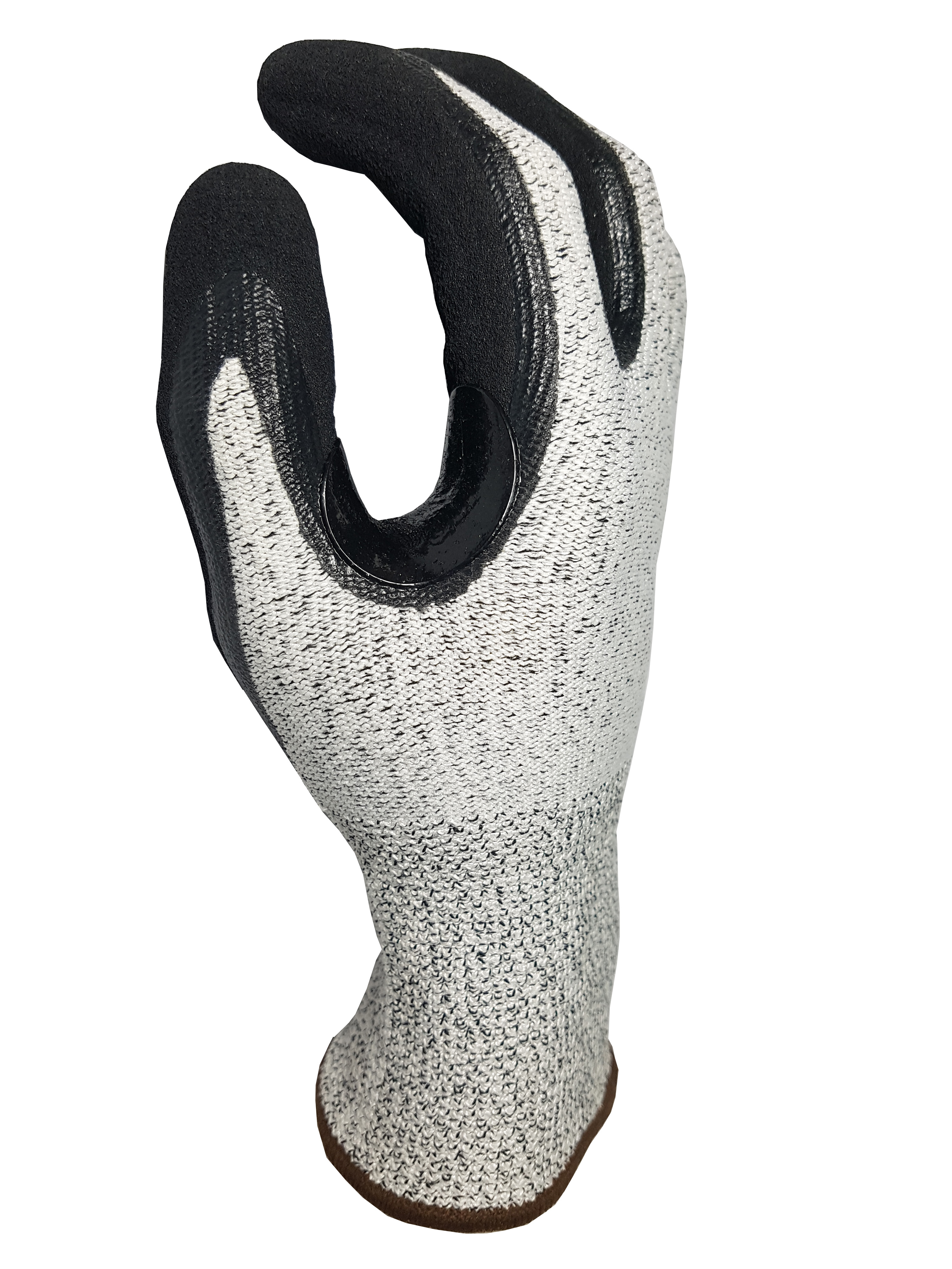 CUT 3 Black speckled Nitrile sandy(reinforcement patch) glove