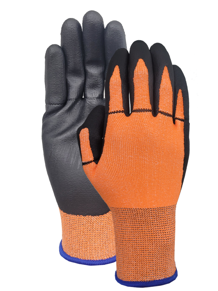 13G  nylon/spandex + NBR foam palm coating glove