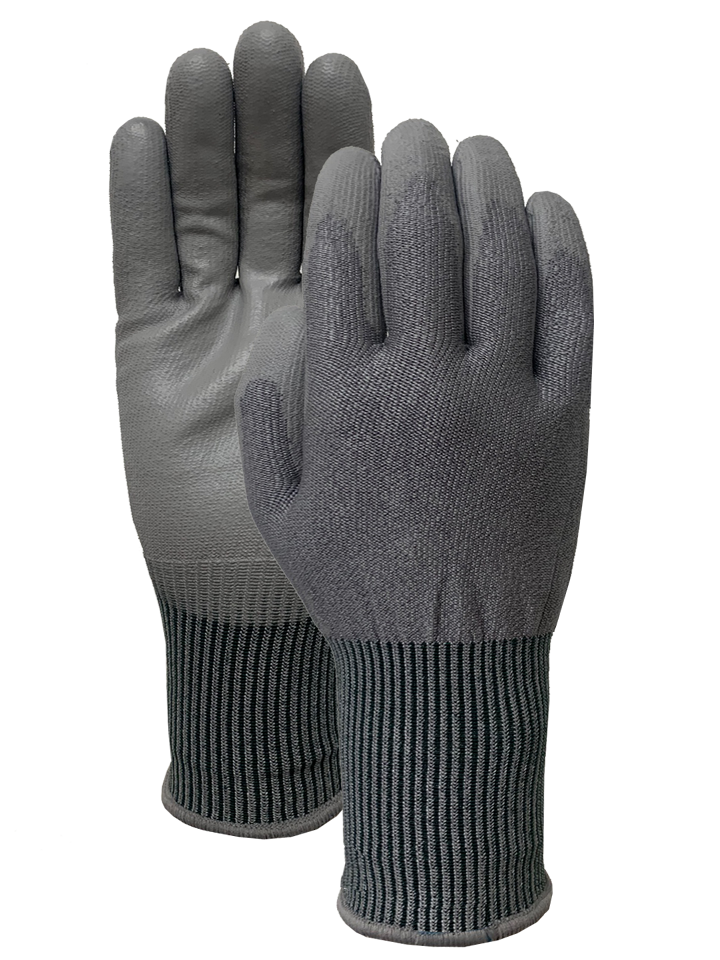 CUT 5 Gray speckled Gray PU Glove