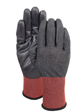 Cut B 21G black HPPE/nylon/spandex double knitting liner /PU palm coating glove