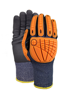 CUT 5 Impact resistant Navy Impact resistant glove with NBR reinforcement patch