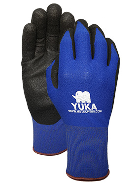 Blue nylon with Black latex sandy finish glove